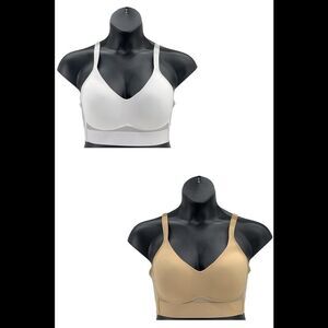 Rhonda Shear 2-pack Molded Cup Bra w/ Mesh Back Detail Nude/White -